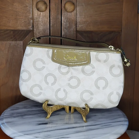 Coach Cream and Gold Clutch - Picture 3 of 13